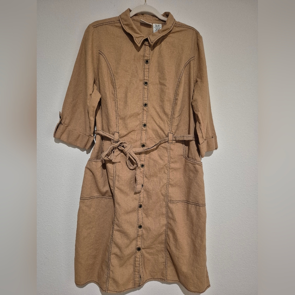 White Stag | Tan Shirt Dress | 16W